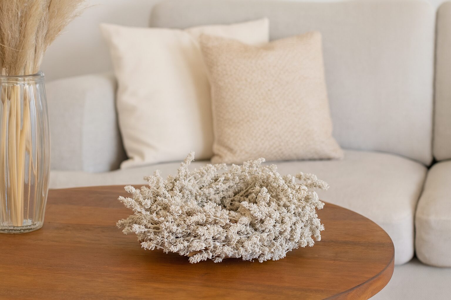 Leinenkraut Kranz, getrocknet -Trockenblumenkranz - 2 Farben zur Auswahl - Ø 25cm – Bild 5