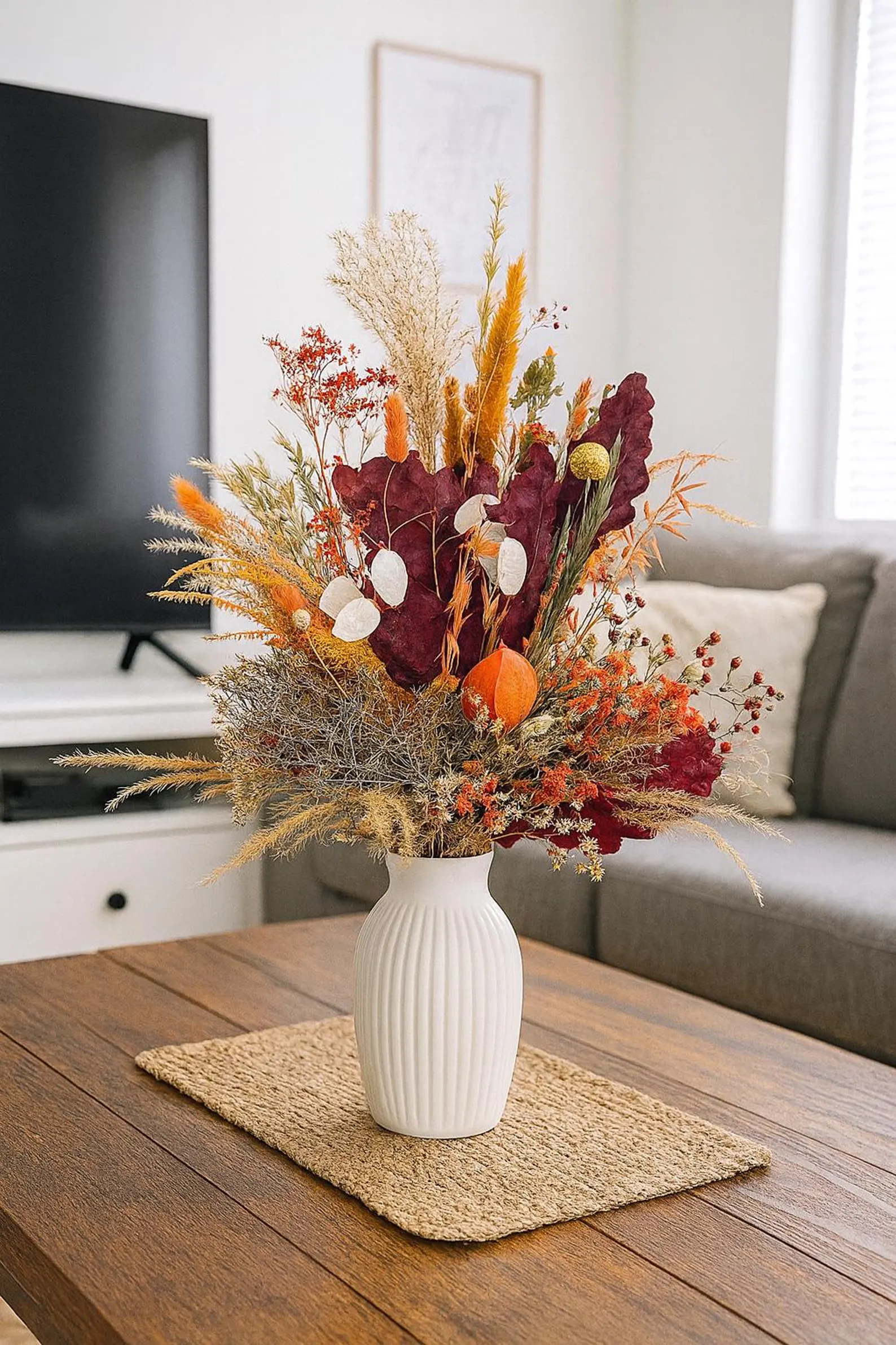 XL Trockenblumenstrauß "Herbstglück" Geschenkstrauß