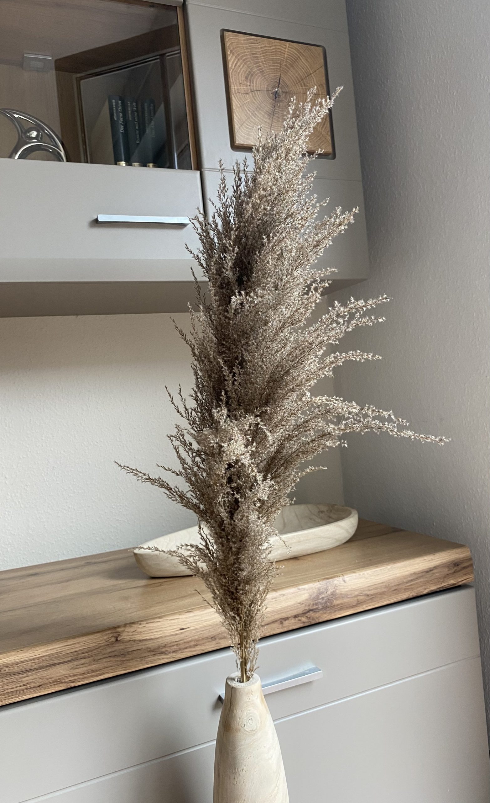 Getrocknetes Pampasgras Natural, hellbraun, 100cm