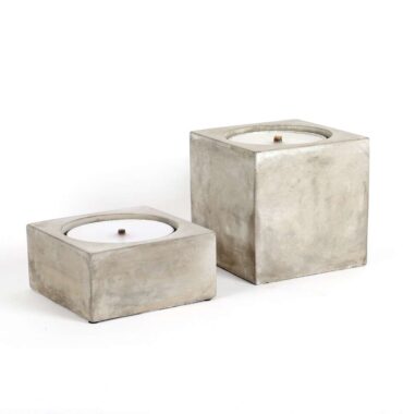 Gartenfackel aus Beton, quadratisch - Flammschalenhalter - Feuerstelle - Terrassendeko