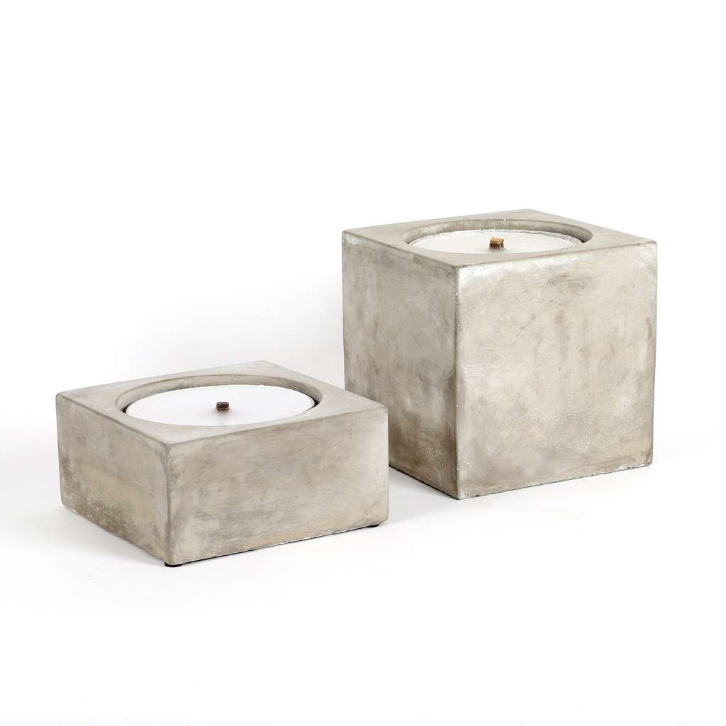 Concrete garden torch, square - Flame bowl holder - Fire pit - Patio decoration