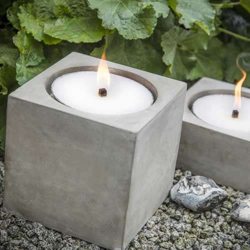 Concrete garden torch, square - Flame bowl holder - Fire pit - Patio decoration - Image 2