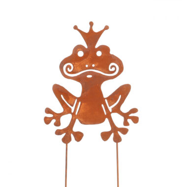 Roststecker - Froschkönig - Gartenstecker - Blumenbeet Deko - Wetterfest