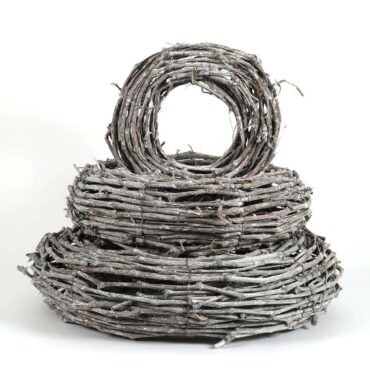 Grapevine wreath coarse - white-antique - braided natural wreath