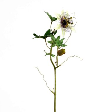 Artificial passion flower, white - artificial flower - 46cm
