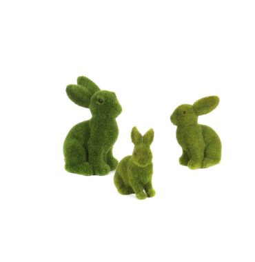 Green Easter bunny - flocked bunny - decorative bunny - Easter decoration - Easter gift - 3 sizes