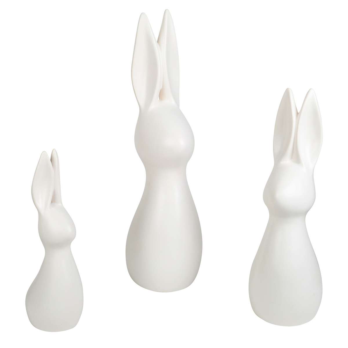 Modern Easter bunny "Findus" white - Easter figurine ceramic - Modern design - Easter decoration - Image 2