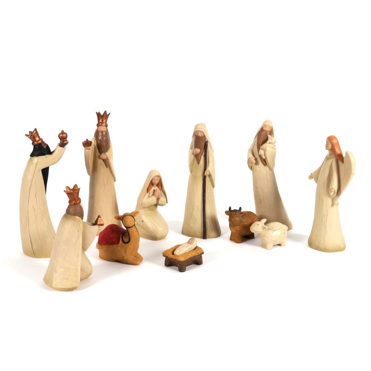 Classic crib figurine set 12 pieces - Christmas crib made of driftwood - Image 4
