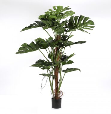 Künstliche Philodendron-Pflanze naturgetreu Kunstpflanze 90cm höhe, Blatt mit Wurzeln