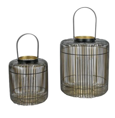 Windlicht XL Draht-Laterne Miguel mit Glaseinsatz, oval - Beleuchtung für stimmungsvolle Atmosphäre