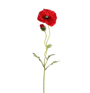 Naturgetreuer Seidenblumen Klatschmohn 82 cm, rot - Dekorativer Zweig für eine lebendige Atmosphäre