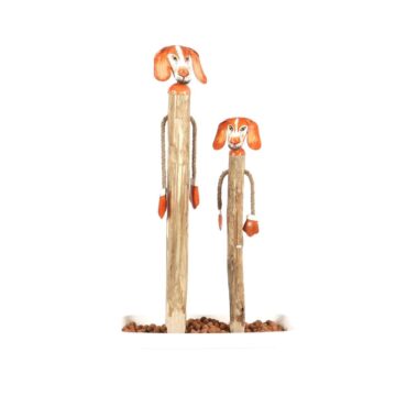 Garden figure dog earth spike wood-metal: Decorative garden plug cat for your outdoor area