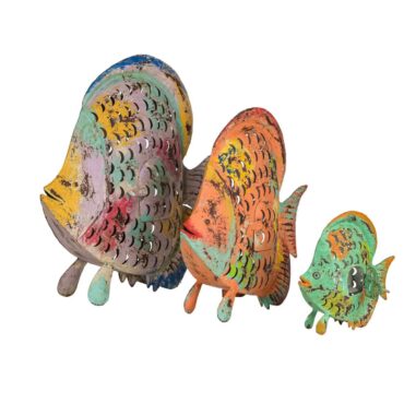 Original metal fish Dori lantern - Decorative lantern as a metal fish figure for atmospheric lighting