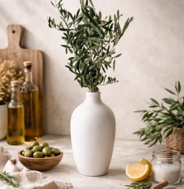 Mediterrane OLIVENZWEIGE - 5 konservierte Dekozweige für stilvolle Akzente