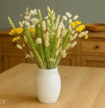 Trockenblumenstrauß  "Naturtreu" mit Trockengräsern - Kornblumen - Perfektes Geschenk!