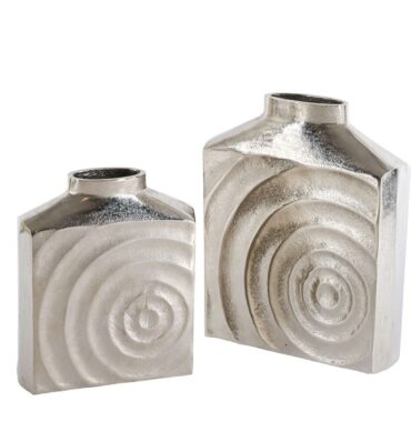 Moderne Metallvase aus Aluguss - Deko-Vase „ Rom “ in breiter Form für stilvolle Blumendekoration