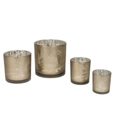 Atmospheric tealight winter landscape in mocha - 4 sizes to choose from - Perfect decoration for cozy winter evenings