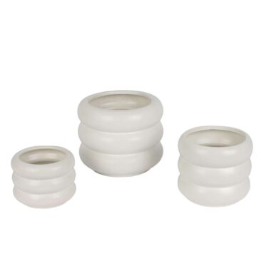 Moderner Blumentopf „Wave“ Weiß gewellt in verschiedenen Größen - stilvolle Dekoration für Ihr Zuhause