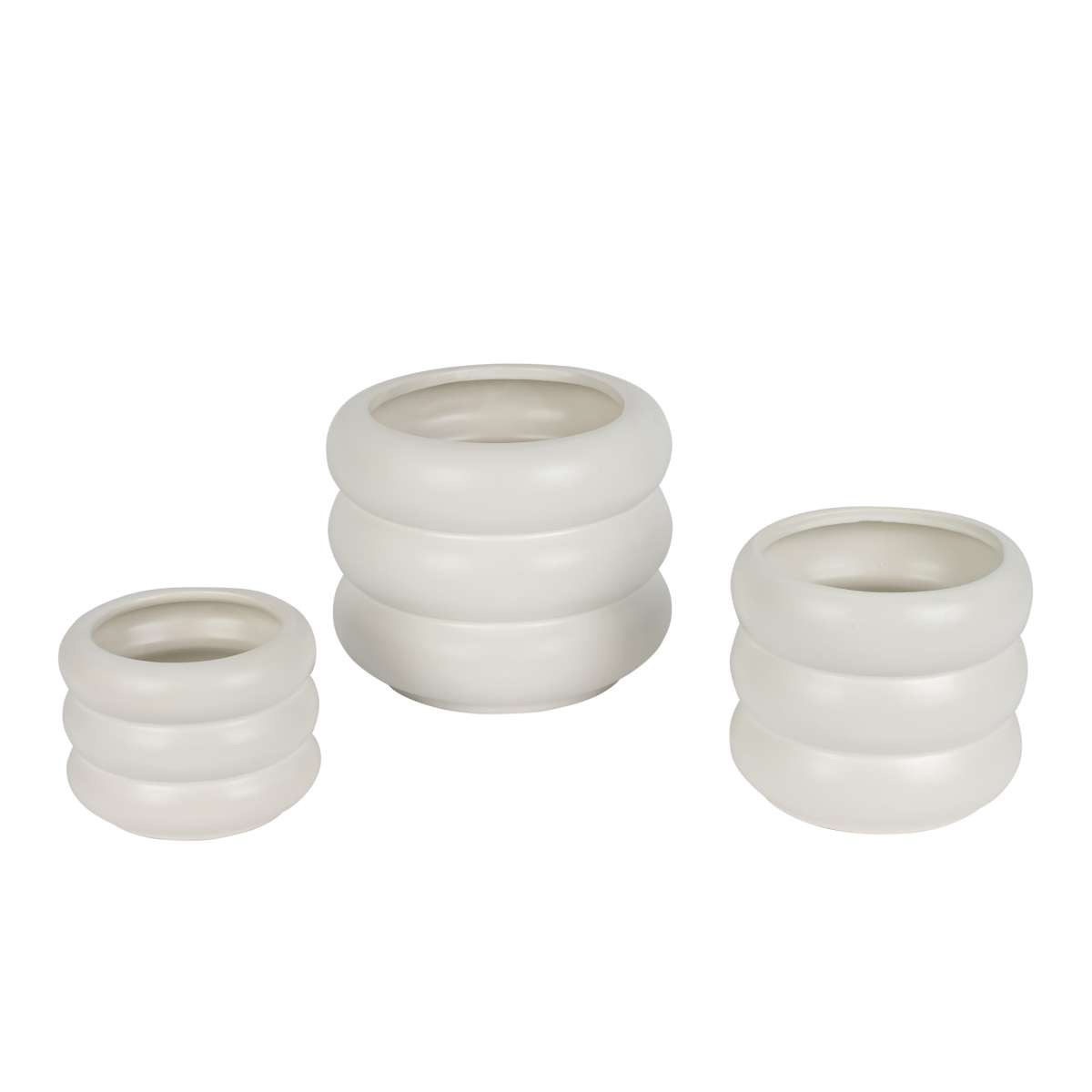 Moderner Blumentopf „Wave“ Weiß gewellt in verschiedenen Größen - stilvolle Dekoration für Ihr Zuhause