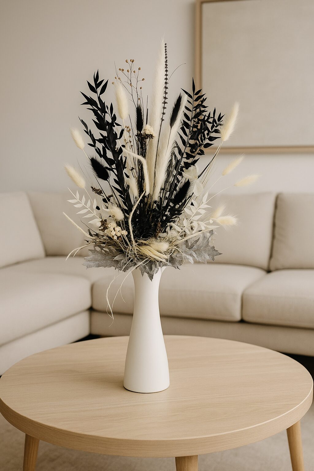 XL dried flower bouquet "Pandora" black and white bouquet - Gift bouquet - Image 6