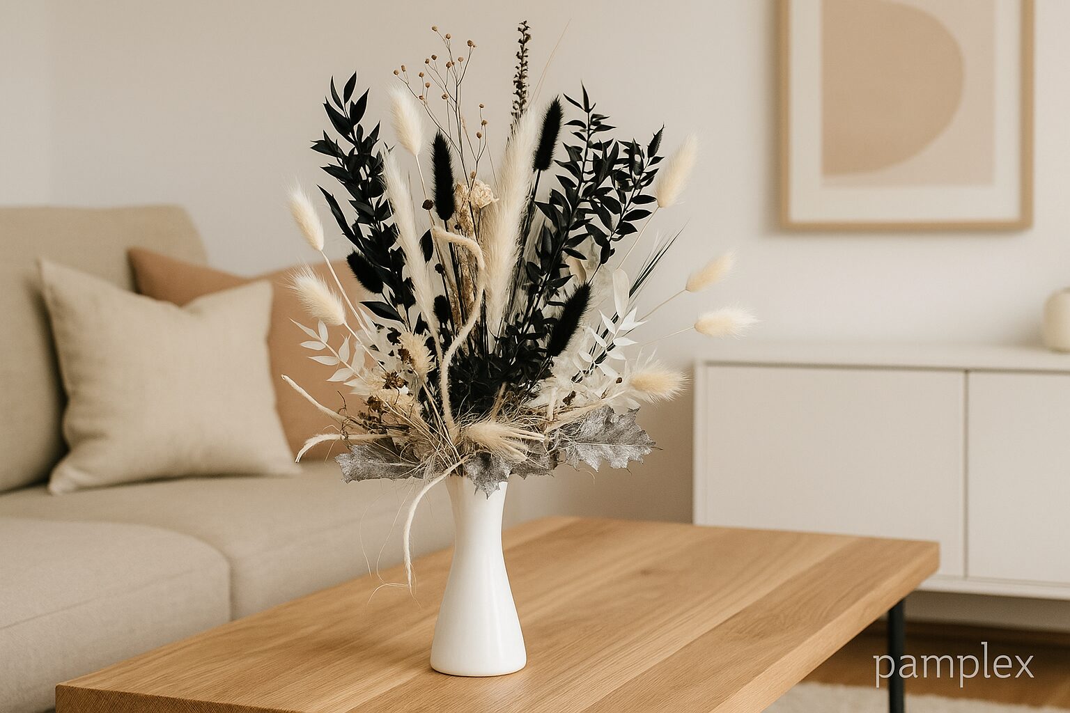 XL dried flower bouquet "Pandora" black and white bouquet - Gift bouquet