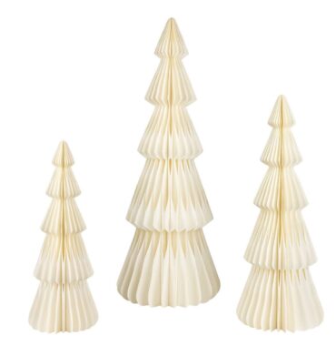 XL Christmas tree made of paper in white - 4 different sizes - Practically foldable with magnetic closure