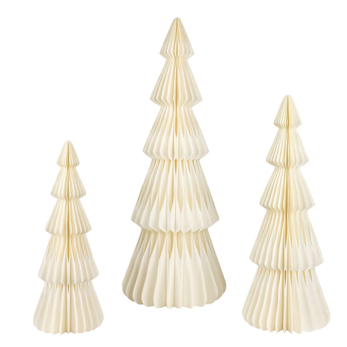 XL Christmas tree made of paper in white - 4 different sizes - Practically foldable with magnetic closure