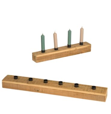Handmade wooden candle holder - Natural table decoration for stick candles in 2 sizes - Decorative candle holder