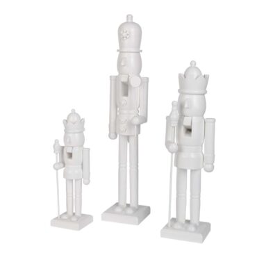Decorative white wooden nutcracker - perfect for Christmas decorations in 2 different sizes
