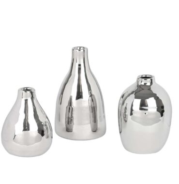 Ceramic vase set, soft green matt, h.10/11/14 cm - Perfect table decoration