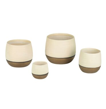 Glazed matt white flower pot in 4 sizes - Round planter for stylish planting