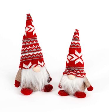 Cloth gnome with knitted hat red and white - Edge stool - Secret Santa gift - Christmas decoration