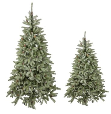 Artificial Christmas tree - Frosted fir tree with cones - 2 sizes