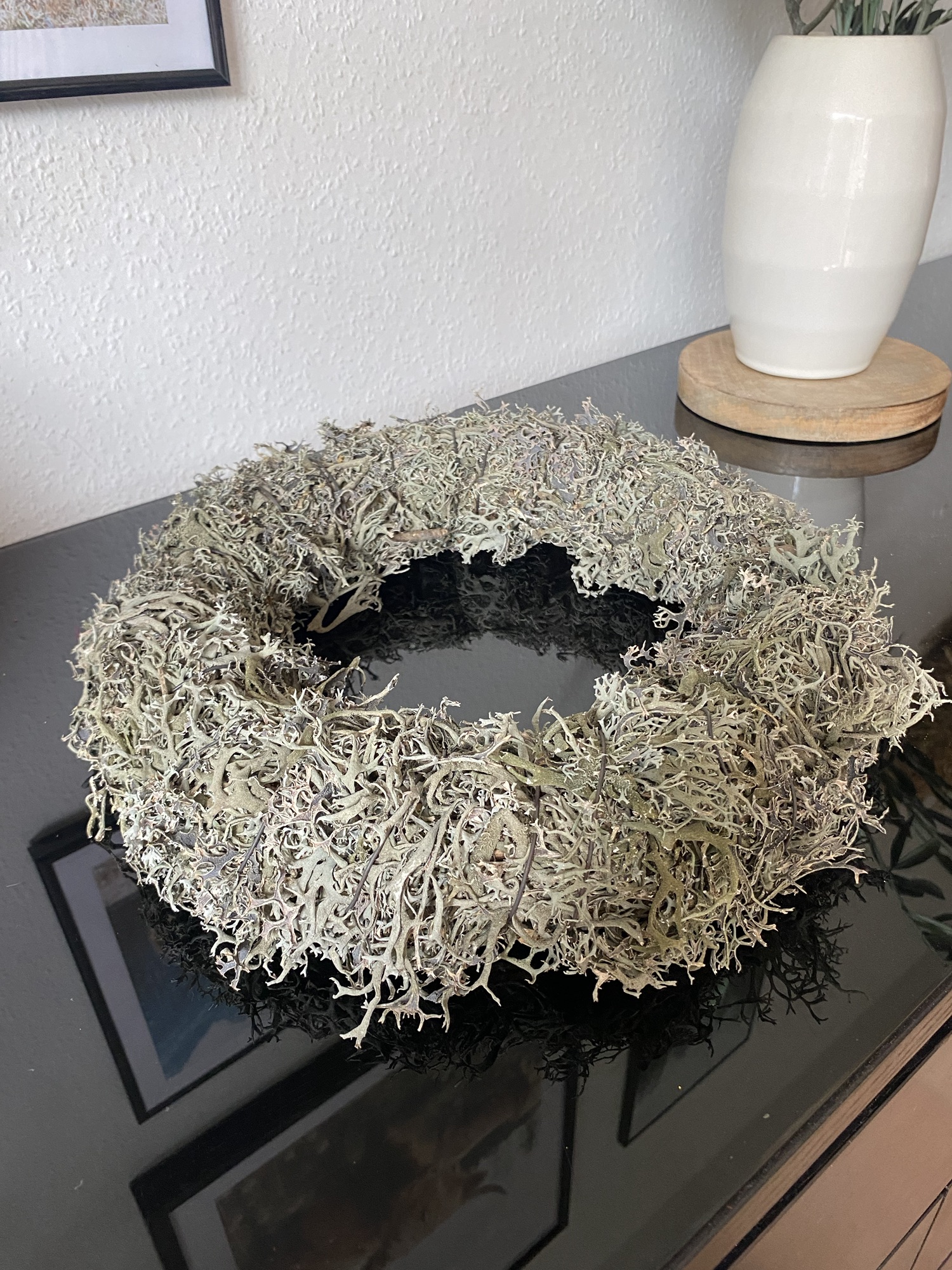 Dried moss wreath, gray-nature - autumn wreath - handmade - Ø 20/25/30/40cm