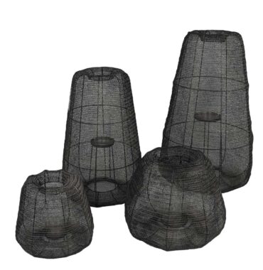 Moderne Metall Laterne schwarz - XXL Drahtlaterne - Boho-Laterne - 4 Größen