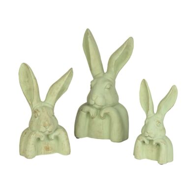 XL Easter bunny - Easter decoration - bunny statue - green antique - Easter figure - 3 sizes