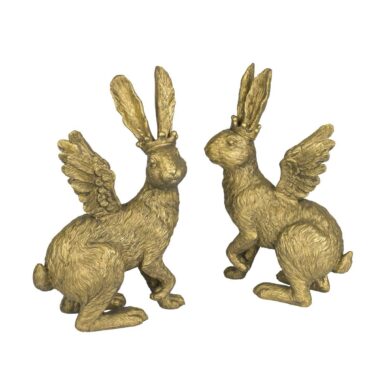Easter bunny with wings - Long-eared bunny - Angel bunny gold - Easter decoration -2 variations