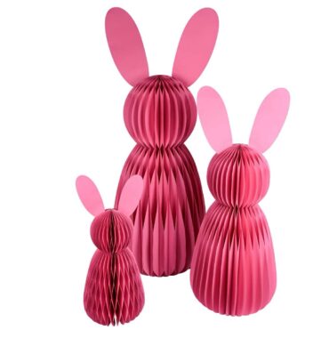 XL Easter bunny - paper bunny in pink - Easter decoration to unfold with magnet - spring decoration - display stand - gift idea