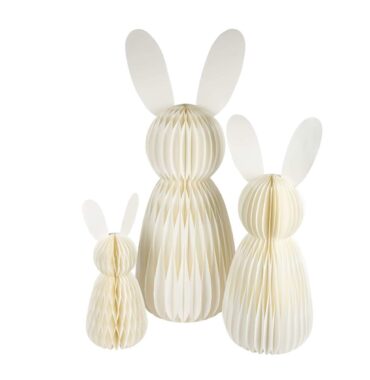 XL Easter bunny - paper bunny in white - Easter decoration to unfold with magnet - spring decoration - display stand - gift idea