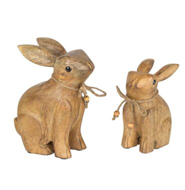 Wooden bunny Hugo - Easter bunny wood - rustic Easter decoration - natural spring decoration - gift idea - 2 sizes