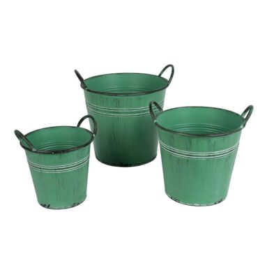 Zink Eimer mit Griffen – Vintage Pflanzeimer – Metalltopf für Garten und Innenbereich