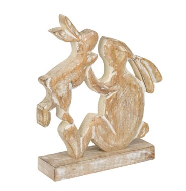 Easter decoration-Kissing bunnies made of wood - Easter bunnies - Decorative wooden figure - Romantic decoration for Easter and spring - Gift idea