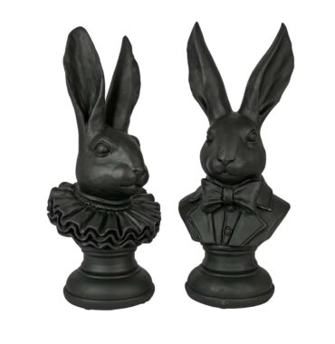 XL Easter bunny, black - Elegant Easter decoration - Bunny bust, Sir & Lady Jones - Gift idea - 2 sizes