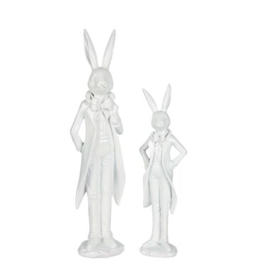 Easter bunny James white - Vintage style decorative bunny - Elegant Easter decoration - Spring decorative figurine - Easter gift idea