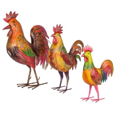 Metal rooster - decorative figure - garden decoration - colorful rooster - weatherproof - 3 sizes