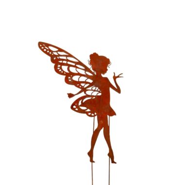 Metal garden plug elf - rust plug garden fairy - flower bed decoration - vintage style - weatherproof