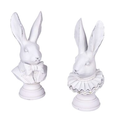 XL Easter bunny, white - Elegant Easter decoration - Bunny bust, Sir & Lady Jones - Gift idea - 2 sizes