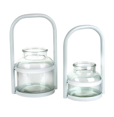 Metal lantern - decorative lantern with bracket - lighting for indoors and outdoors - weatherproof - garden lantern