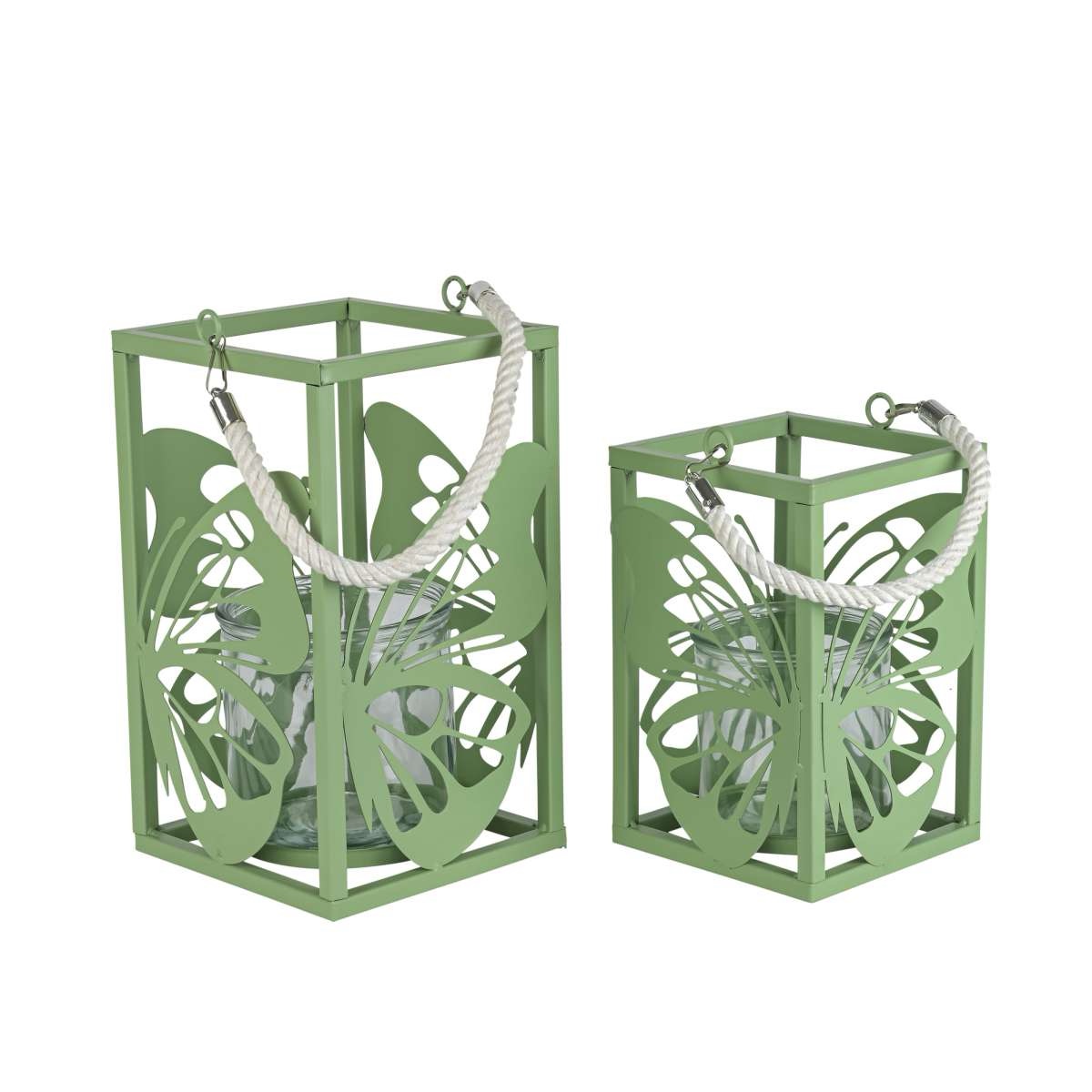 Metal lantern butterfly - garden lantern - lantern decoration - 2 sizes