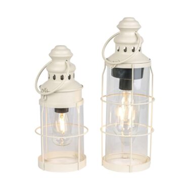 Schifflaterne - Gartenlaterne "Föhr" Metall-Laterne - LED Tischleuchte - 2 Größen